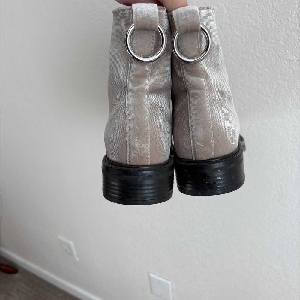Dolce Vita Silver Velvet Bardot Booties - Picture 6 of 7